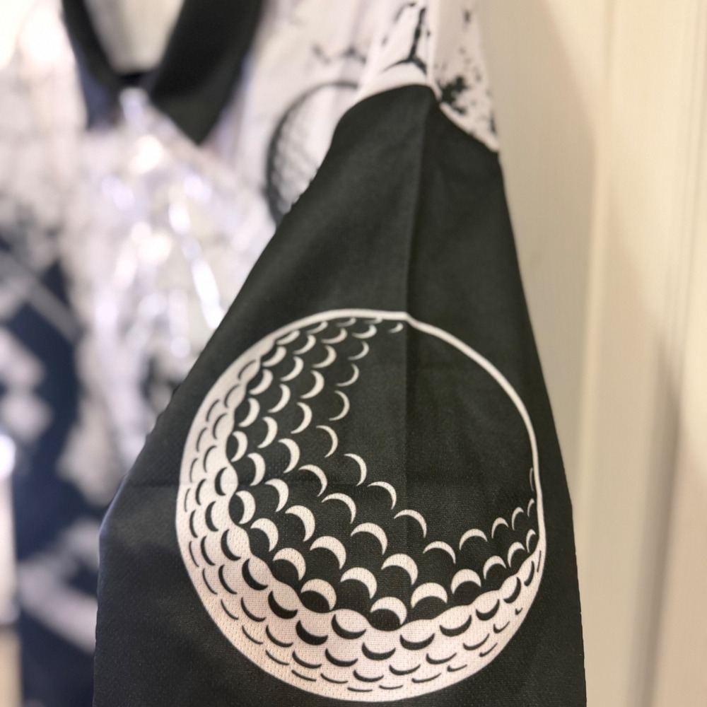 OUFISUN Mens 3XL Skeleton Golf Polo Shirt Black White Graphic Short Sleeve Tee - Picture 3 of 10